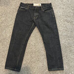 Flint and Tinder Boyfriend Salvage Self Edge Crop Jean 100% Cotton Black USA
